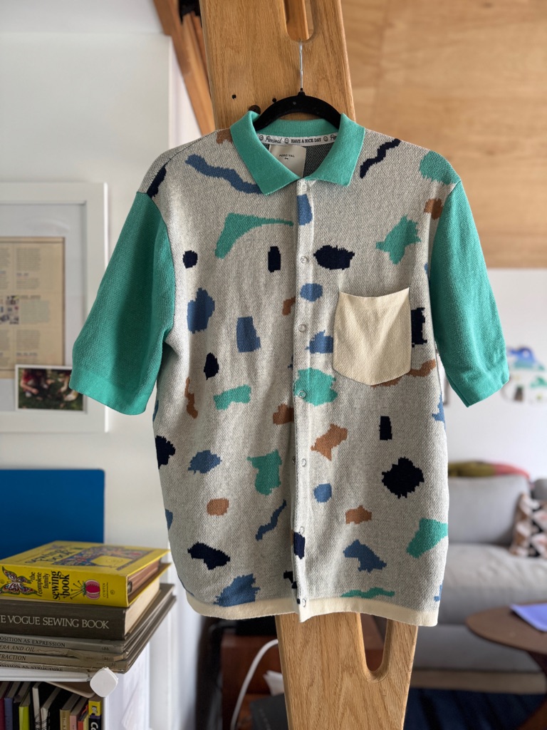 Men's Percival Terrazzo Knit Snap Up Shirt (M)